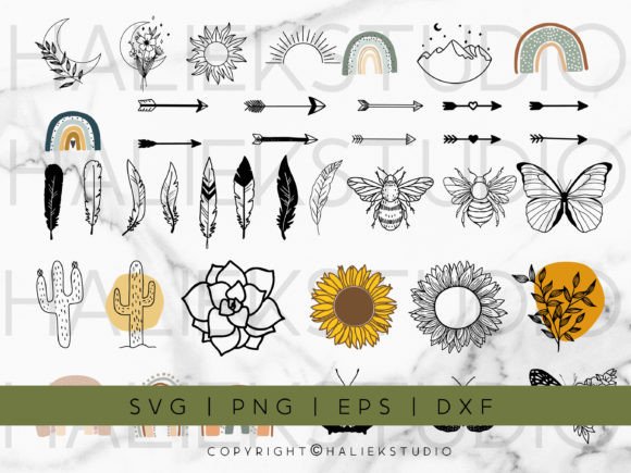Download Boho Elements SVG Bundle - Element Collection