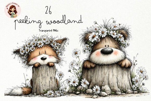 Download Peeking Woodland Animals PNG Clipart - Premium Bundle