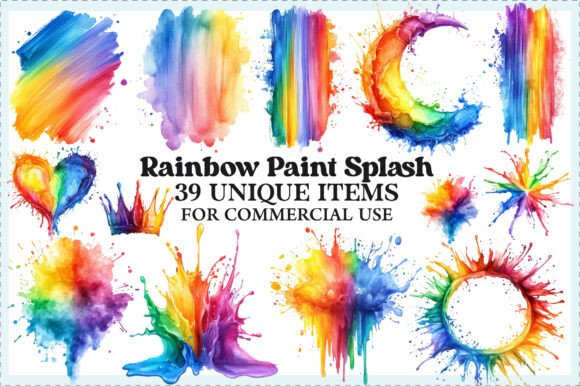 Download Watercolor Rainbow Paint Splash Clipart - Premium Resources